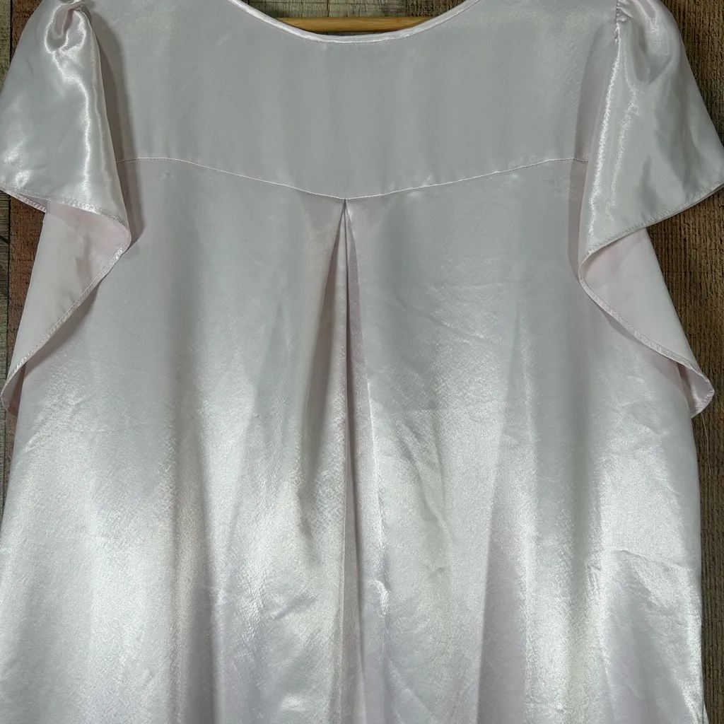 Vintage Natori Satin Large Prairie Nightgown Floral Applique Romantic Sleepwear - Image 6