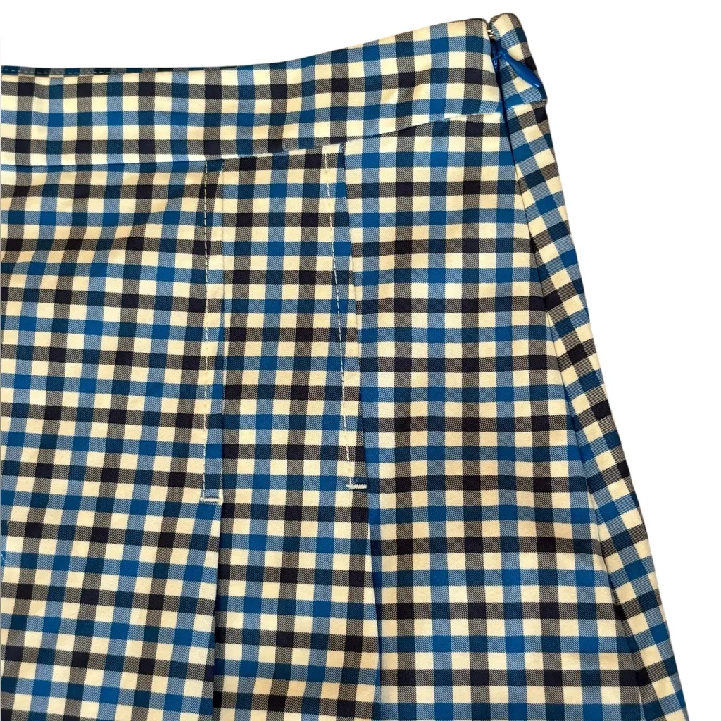 Tory Burch Tory Sport Pleaded Tennis Skirt Blue White Gingham Womens Size 6 - Image 6