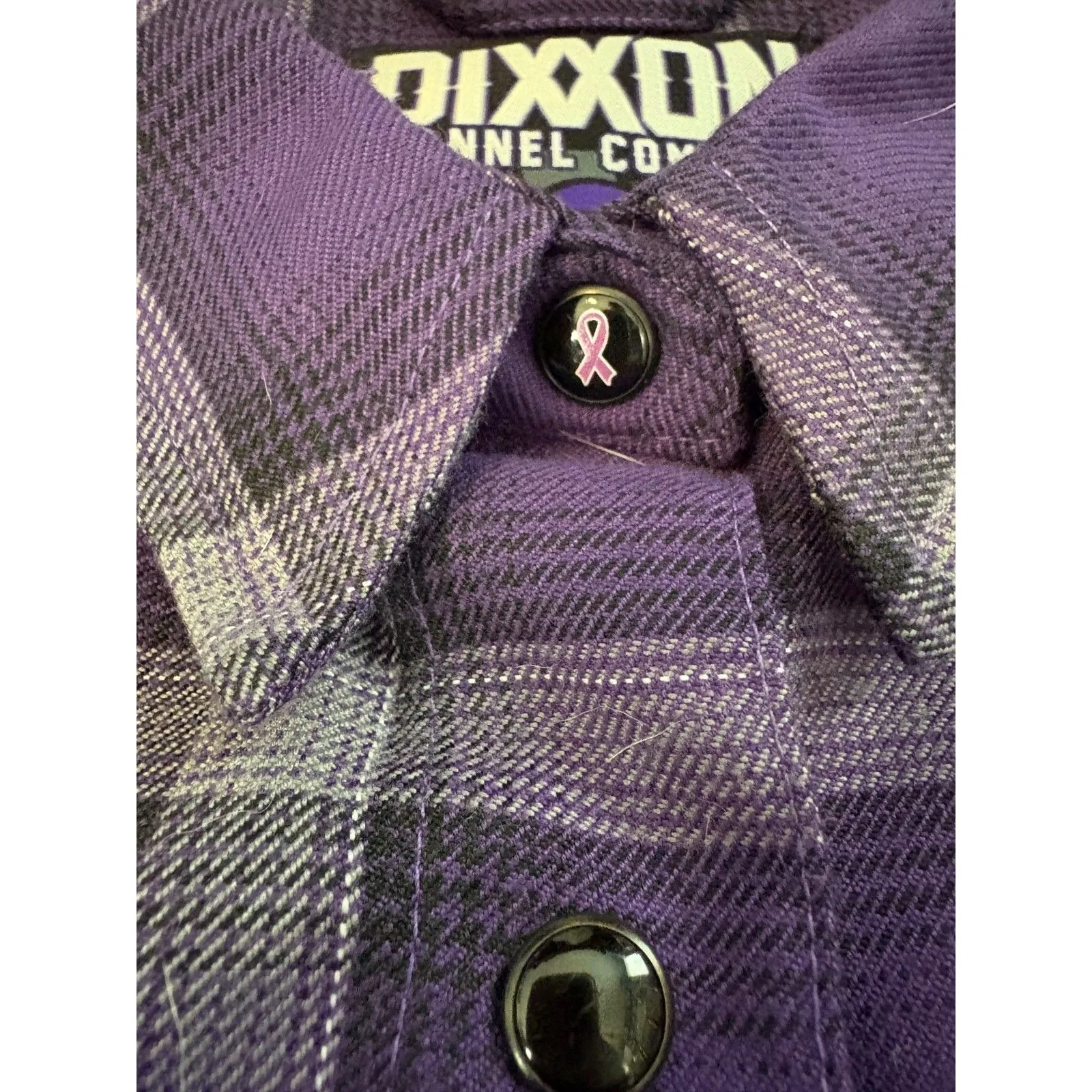 Dixxon Flannel Shirt Womens 2XL Purple Snap THE BRAXTON Cancer Sold Out Size 2X - Image 3