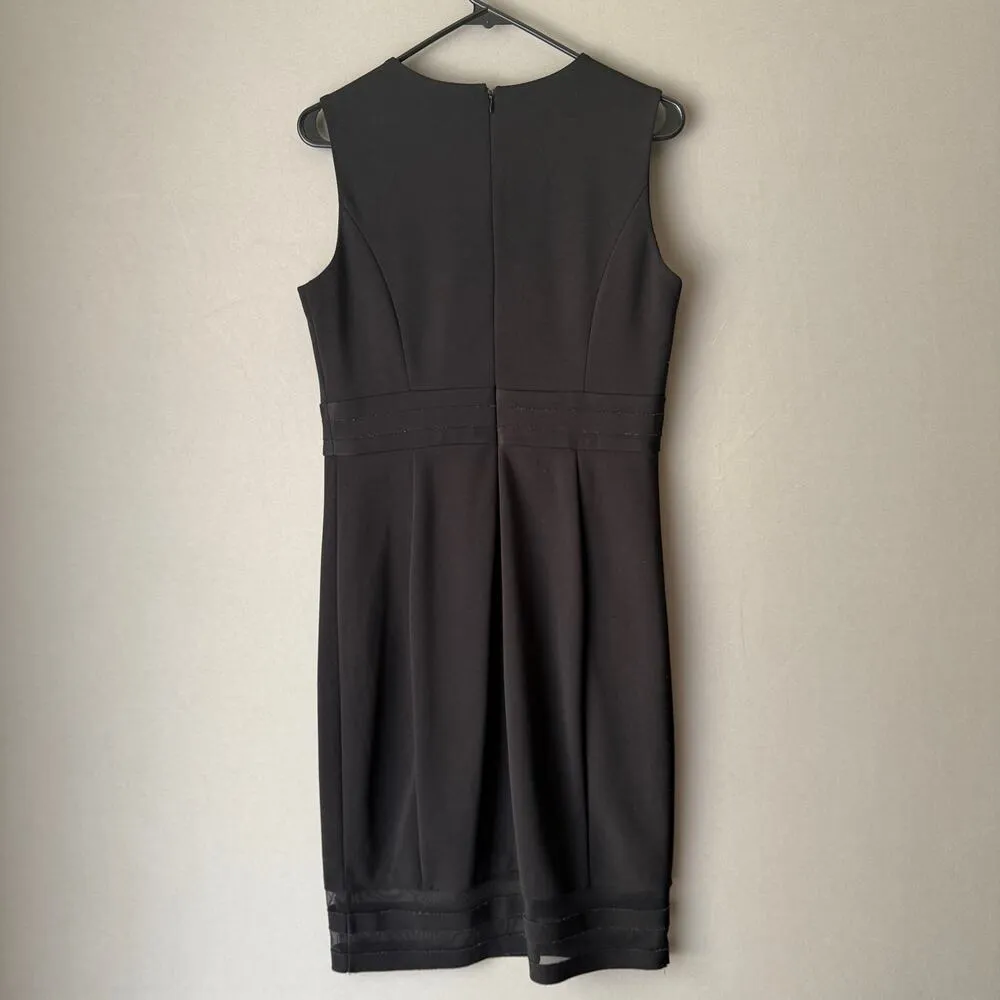 Calvin Klein sz 8 black work career sheath‎ midi dress - Image 8