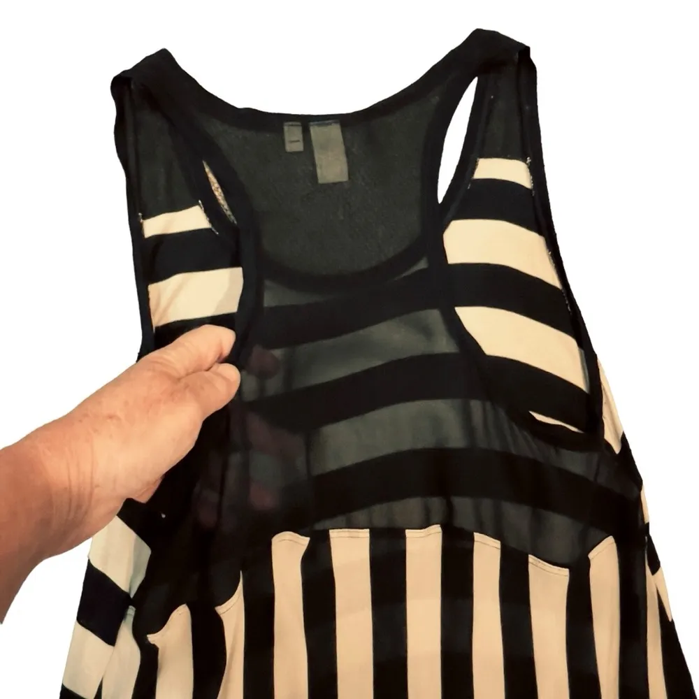 14TH and UNION racerback tank top black tan stripes size small lightweight - Image 7