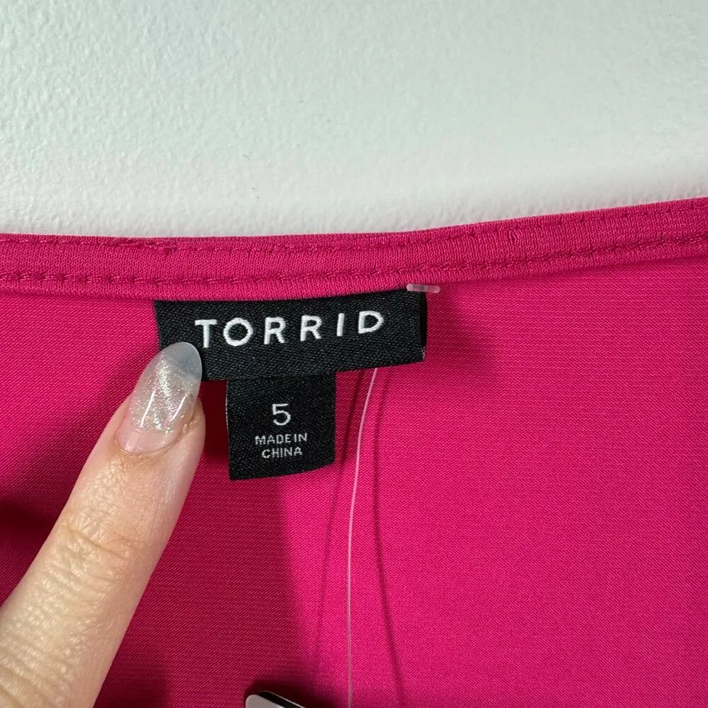 Torrid Body Suite Women 5X Plus Size NWT Pink Long Flow Sleeve 4116514 Career - Image 5