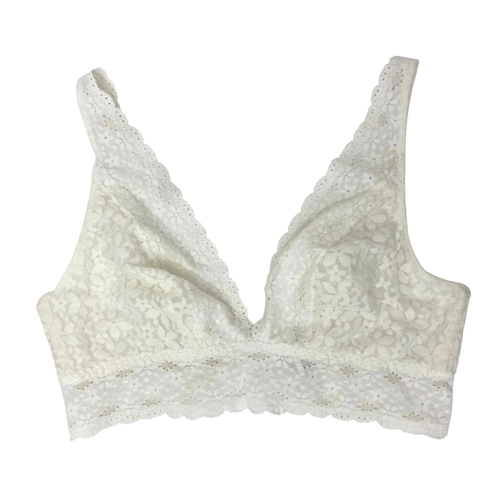 Wacoal Halo Lace Floral Wire-Free Bralette Soft Cup Adjustable Straps Sand 38 - Image 2