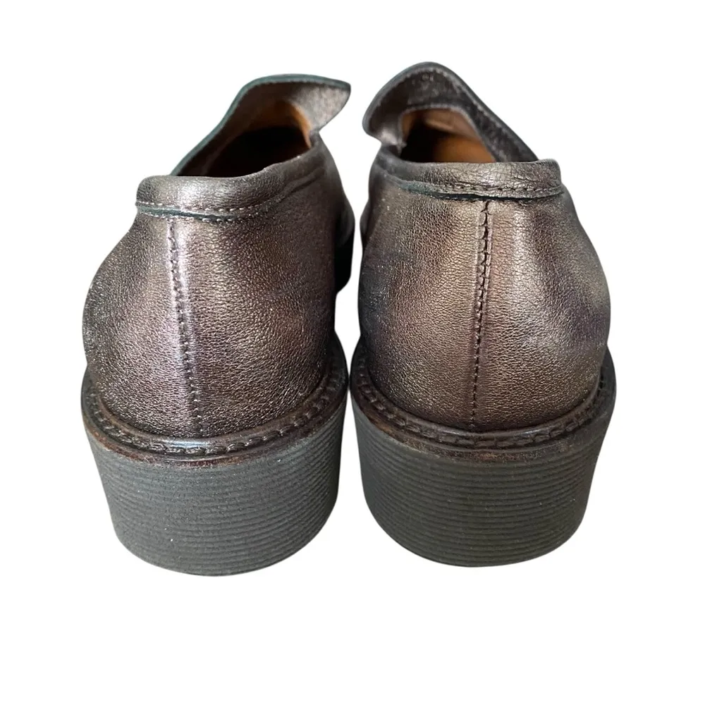 Aquatalia Kelsey Weatherproof Leather Bronze Slip On Loafer Shoes size 9 - Image 6