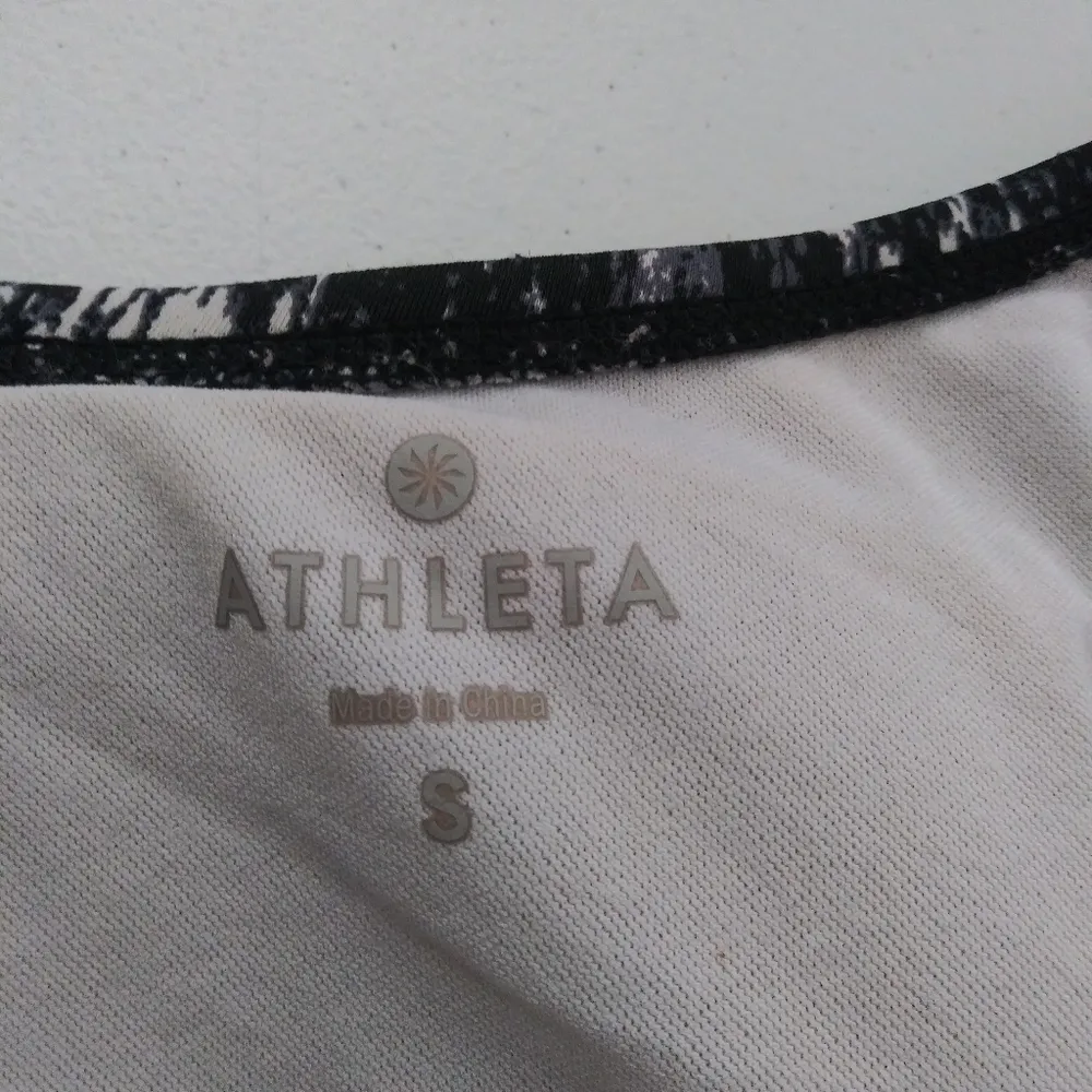 Athleta Black White Print Racer Back Athletic Sports Bra Size Small - Image 4