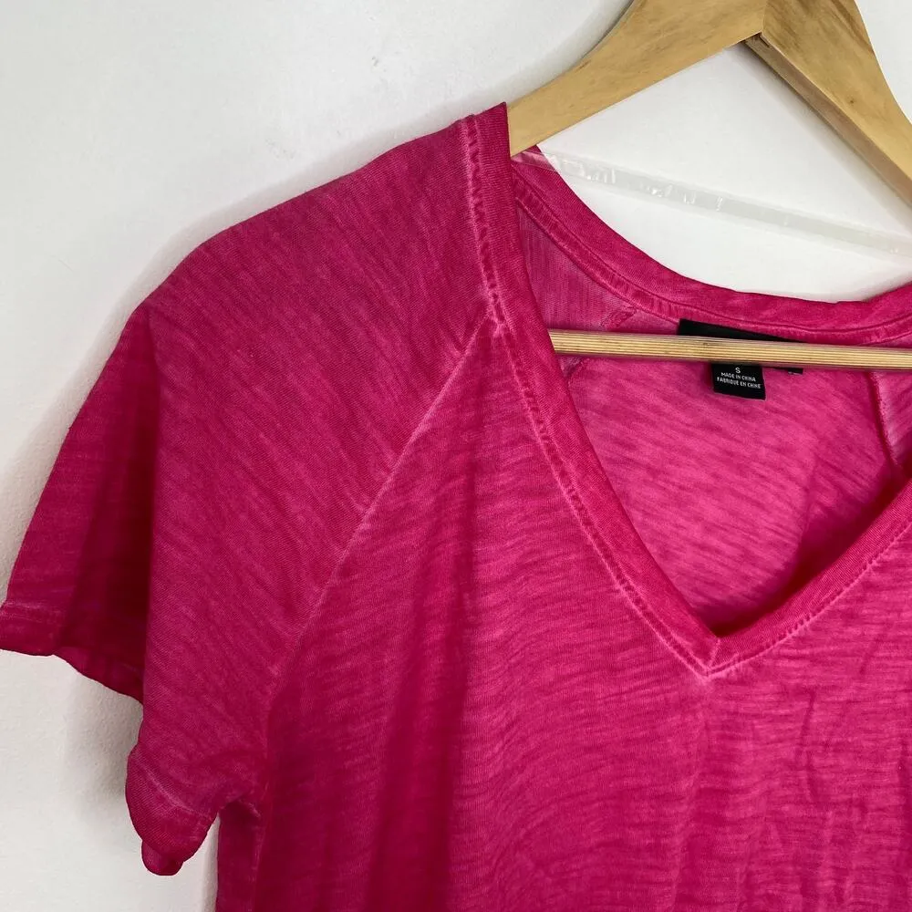 Sanctuary Pink Short Sleeve V-Neck Keyhole Front T-Shirt Women's Size Small S - Image 4