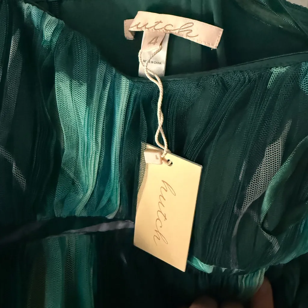 Hutch Lanza Strapless Tiered Ruffle Maxi Dress 4 Anthropologie Tulle Gown NWT - Image 8