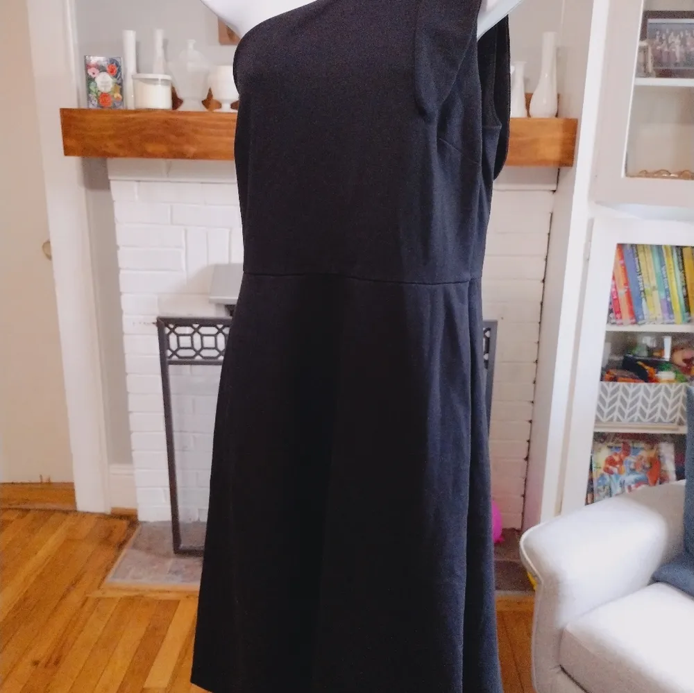 Banana Republic One Shoulder Ponte Fit and Flare Dress - Image 3