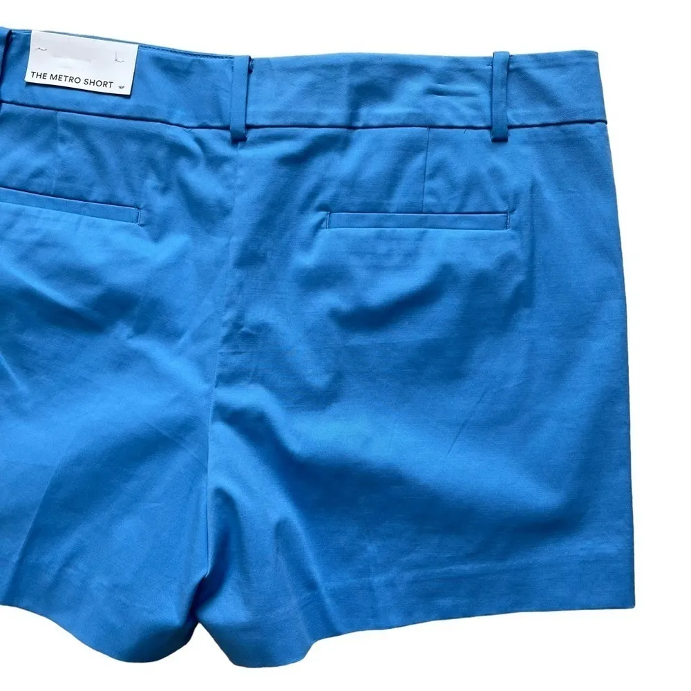 Ann Taylor Women’s The Metro Shorts Size 16P Blue Cotton Mid-rise Casual Chic - Image 6