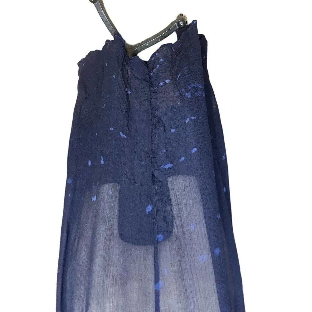Lacausa Factory Sheer Long Dress in Luna Wash Navy Blue‎ Size XS - Image 5