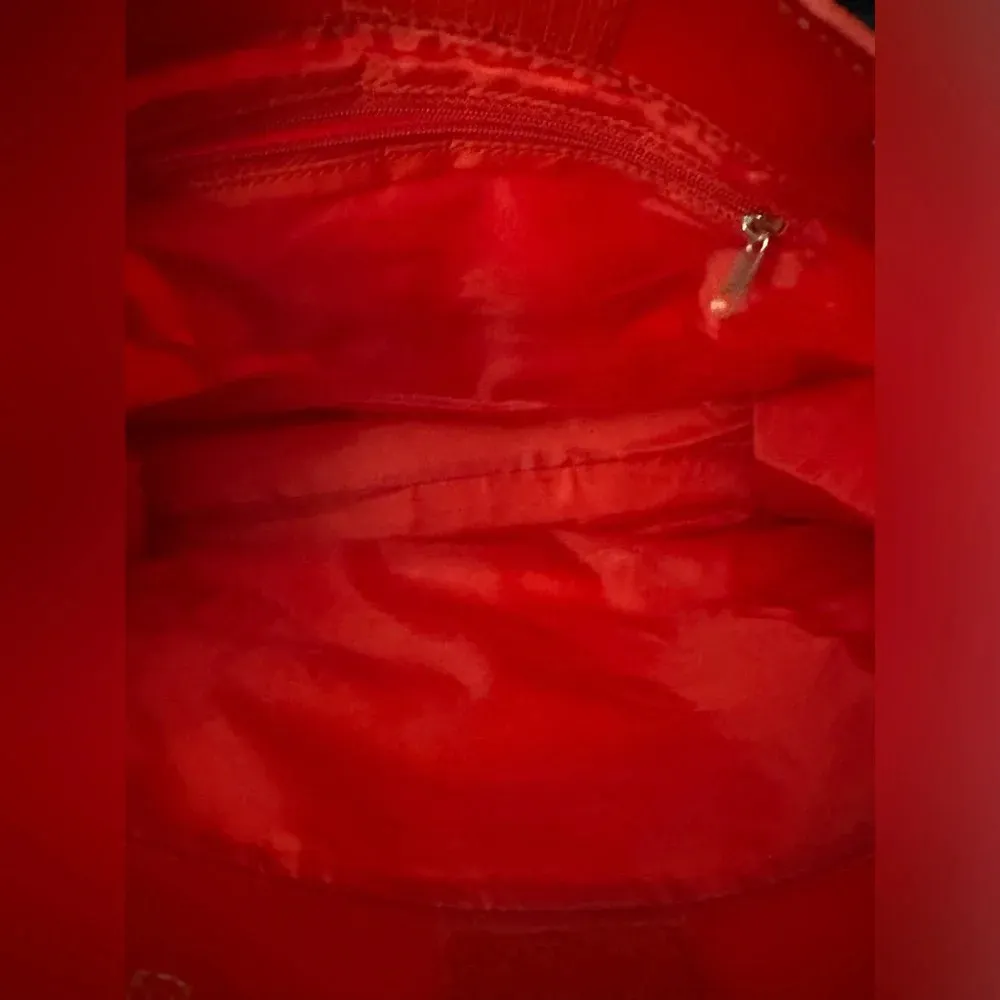 Vintage Disney Mickey & Minnie Aloha Small Red Tote Bag - Image 8