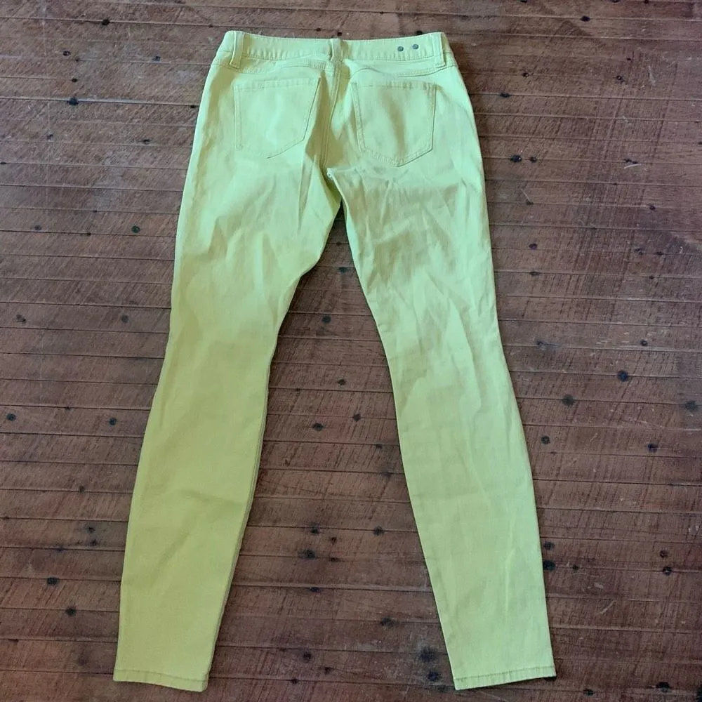 CAbi skinny Citron summer yellow mid low rise size 4 jeans - Image 6