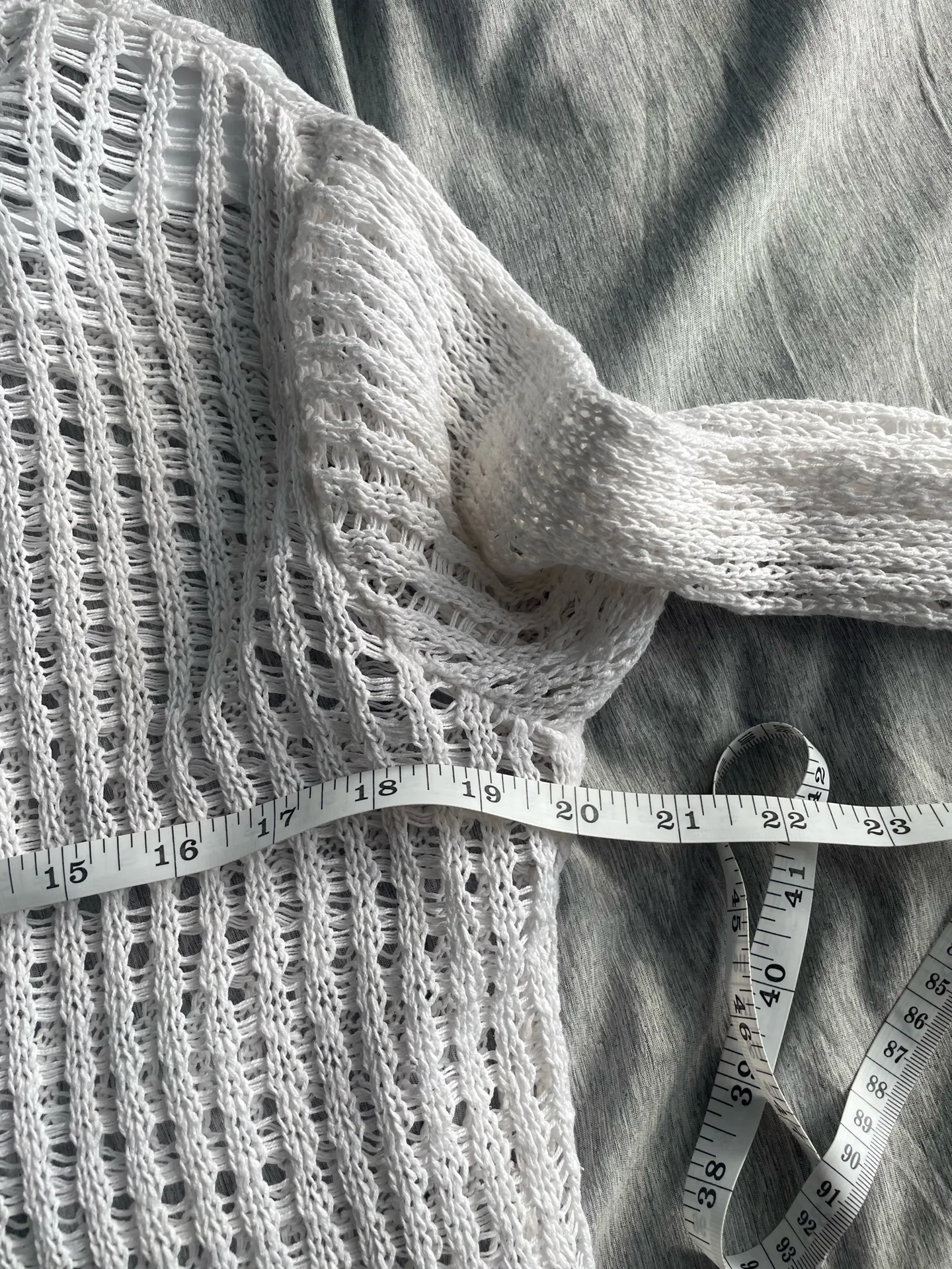 J. Jill Crochet Sweater Womens XS Linen Blend Beachy Coastal Boho Coquette Swim - Image 8