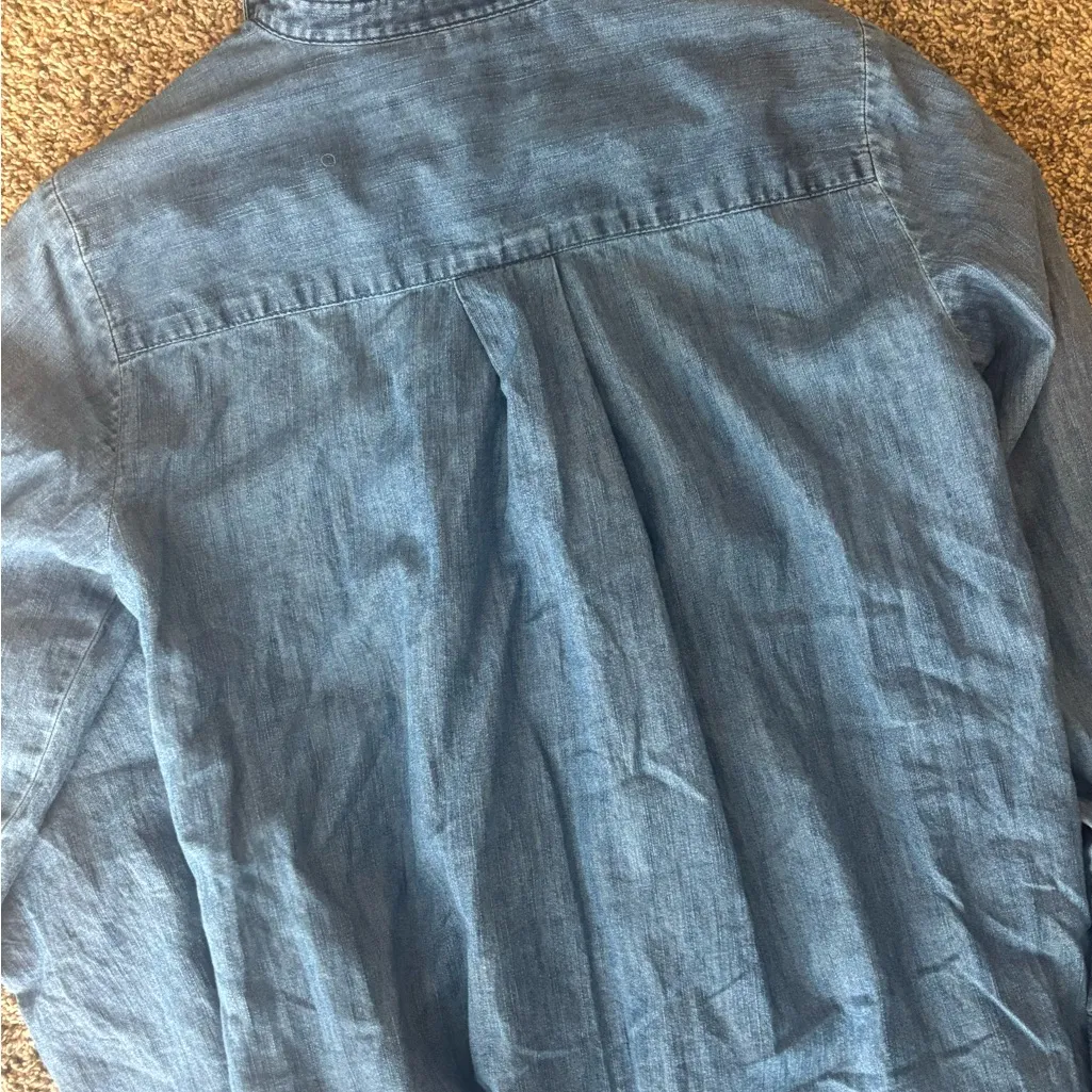 Loft Denim Chambray Collared Long Sleeve Dress - Image 7