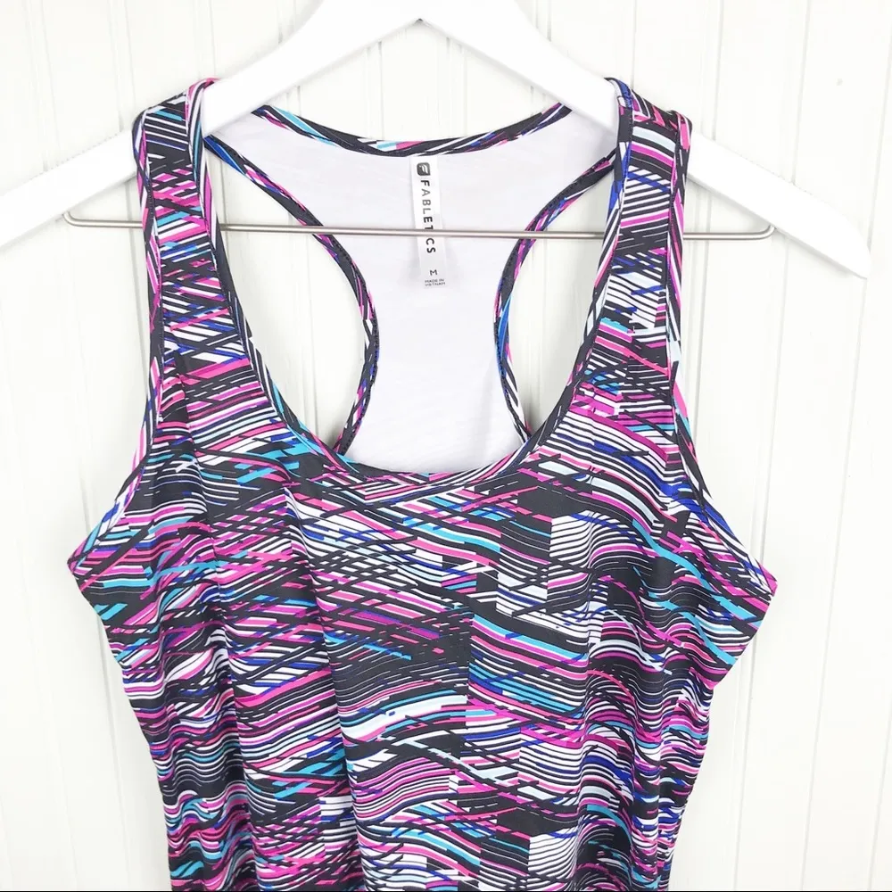 Fabletics Purple Digital Print Mary Racerbank Tank - Image 6