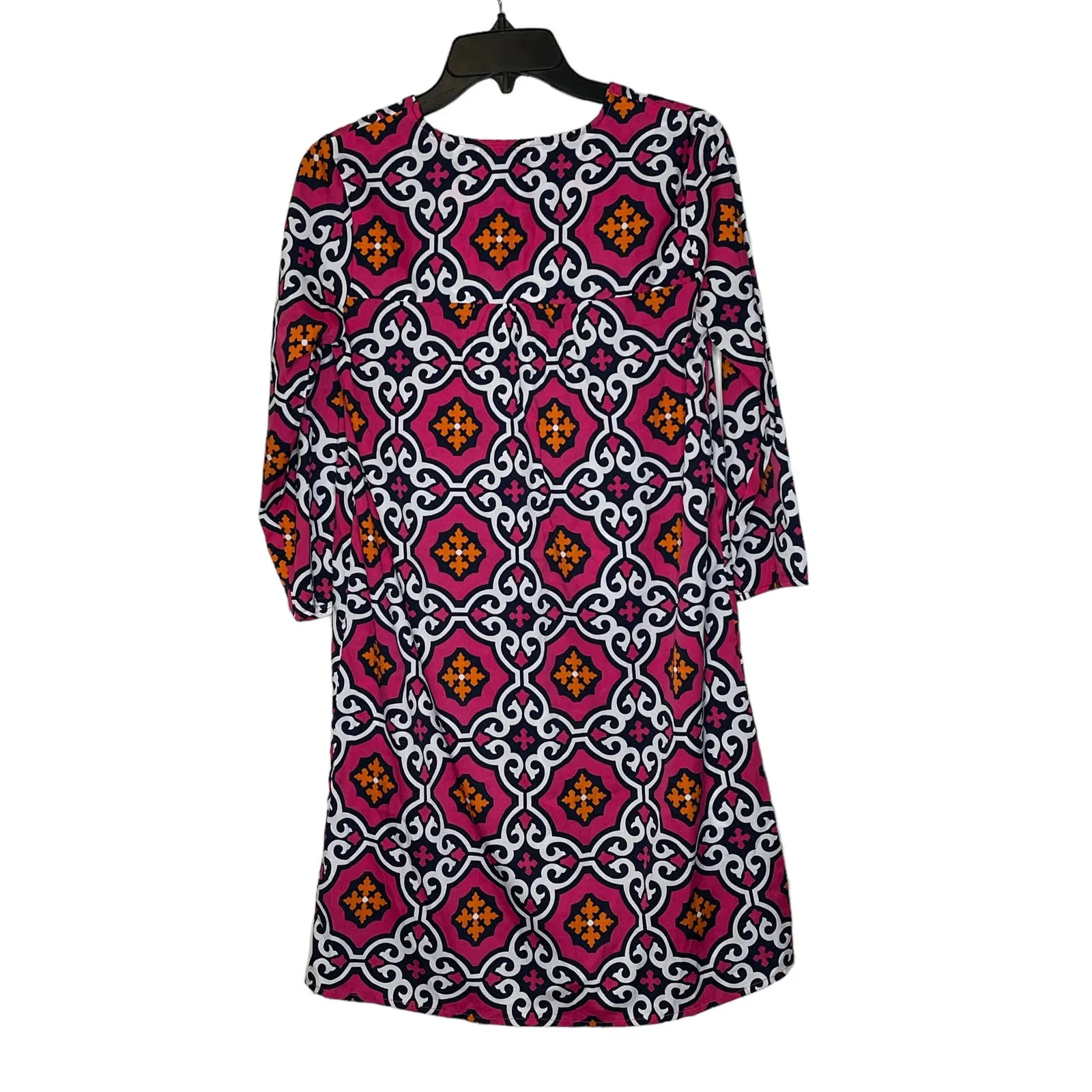 Buckhead Betties Geometric V-Neck 3/4 Sleeve Shift Dress Multicolor Women Small‎ - Image 8