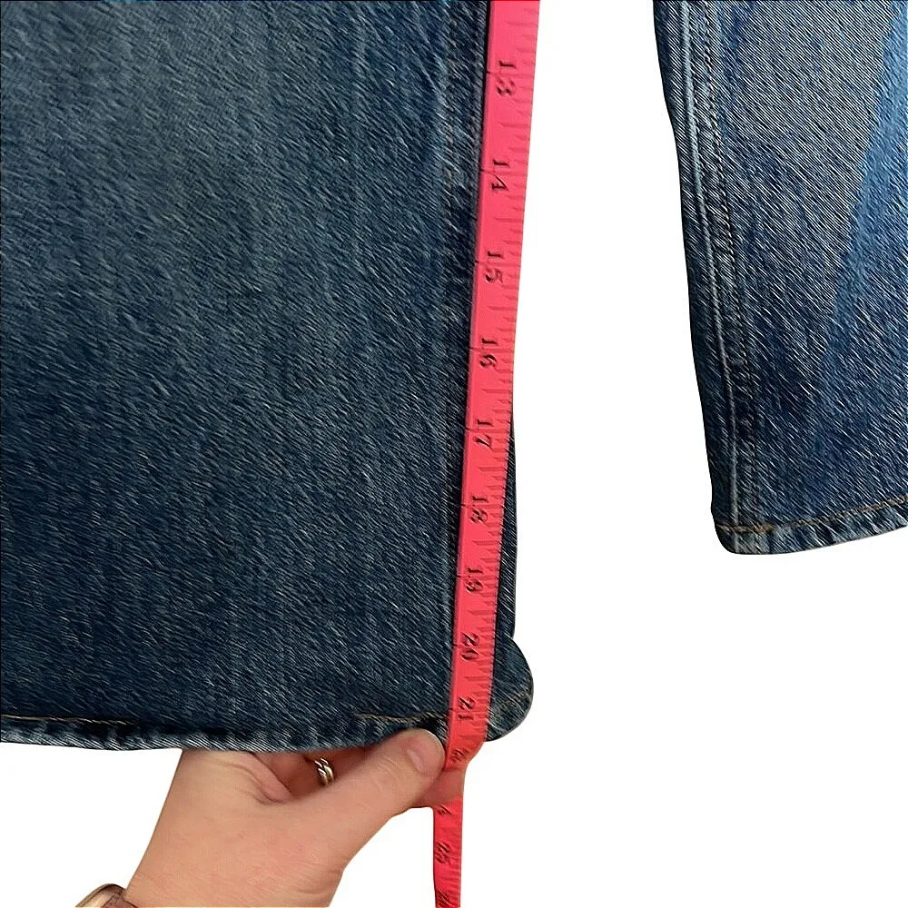 H&M Wide Leg High Waist Cropped‎ Jeans Sz 2 NWT 21" Inseam Classic Denim - Image 9