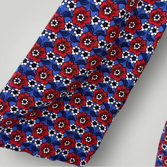 Boden Red‎ Blue Floral Mini Dress 3/4 Sleeve Crew Neck Women’s 8P Red - Image 5