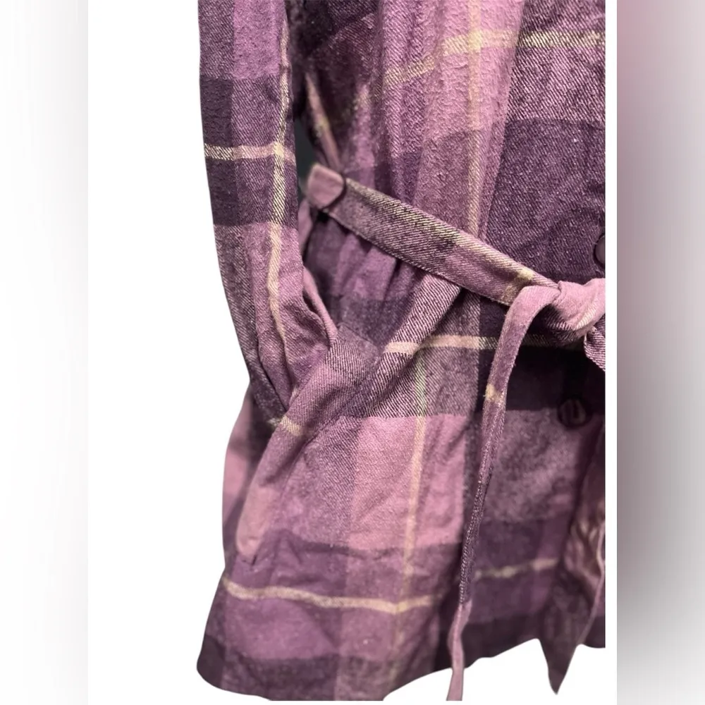 Kelly Scott Women’s‎ Vintage Silk Long Sleeve Shirt Purple Black Top Size XL - Image 2