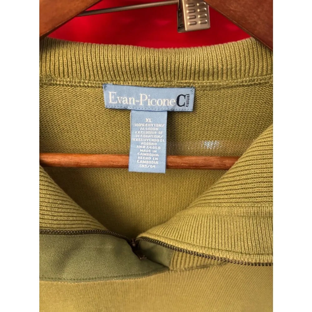 Women's Evan-Picone Sweater, XL, Olive Green - Image 3