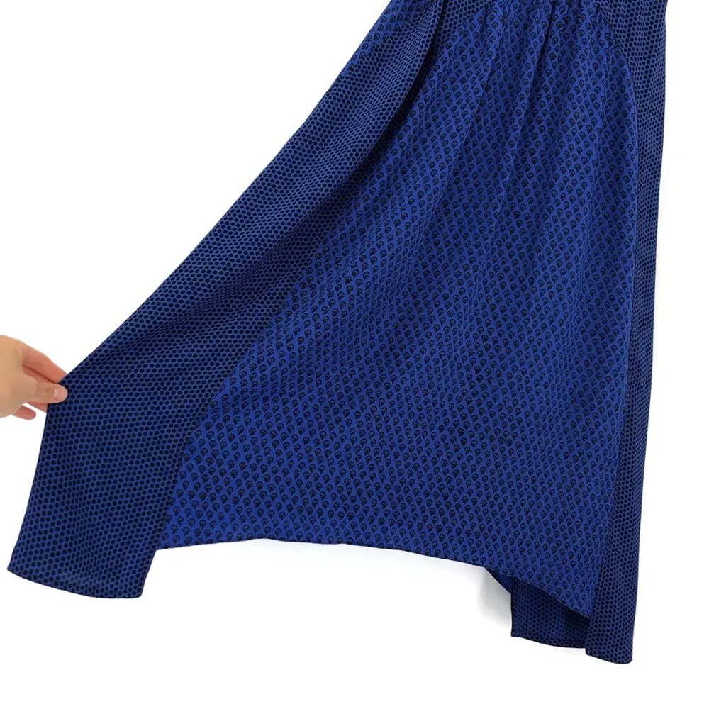 PROENZA SCHOULER Cami Long Floral Block Print Crepe De Chine Silk Dress Blue 2 - Image 6