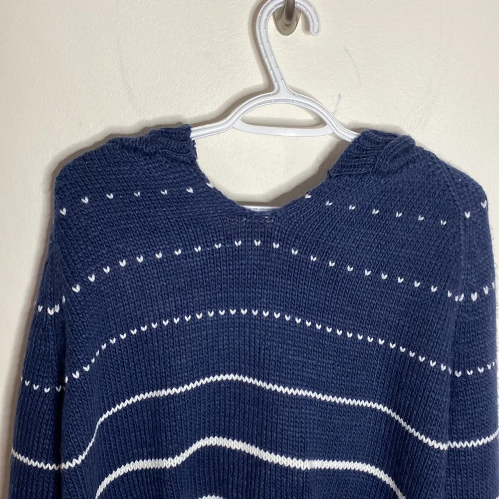 John + Jenn striped navy white combo cropped sweater hoodie size S - Image 41