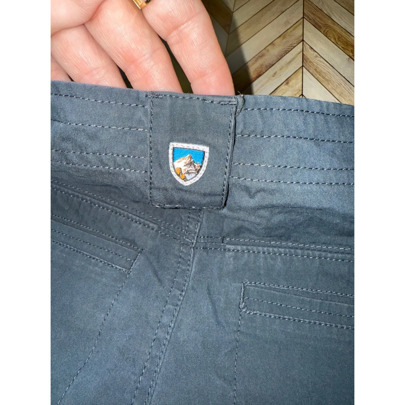 KUHL Legendary Pants Women's 2 Regular Gray Cargo Outdoor Hiking Lo Rise Granola - Image 9