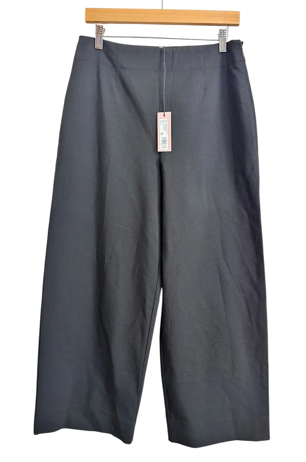 Tailored by Rebecca Taylor Black clean suit Cropped Wide Leg Pant 10 NEW $295 - Image 1