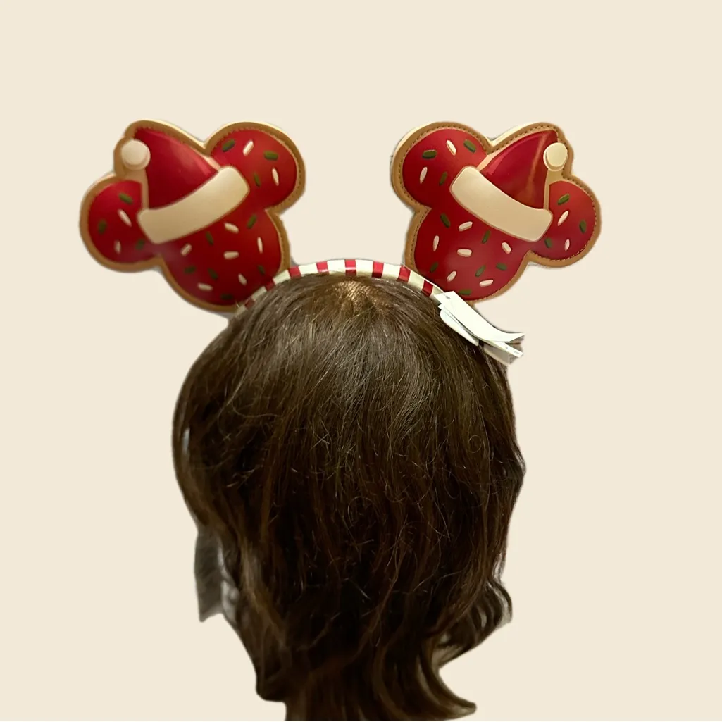 Disney Holiday Red and White Mickey Ears Headband - Image 2