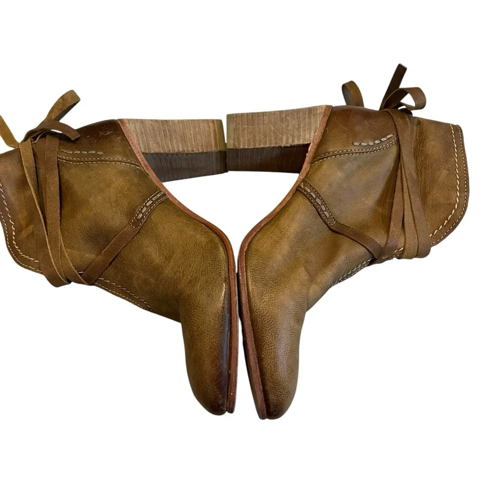 Free People Wrap Around Heel Bootie Leather Taupe - Image 9