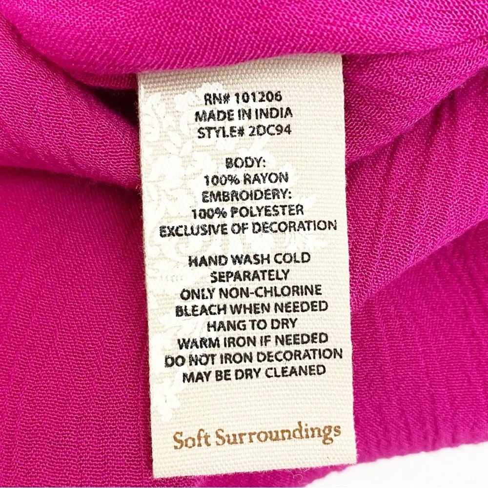 Soft Surroundings Catalpa Topper Embroidered Tunic Kimono Shawl Kaftan Beaded - Image 15