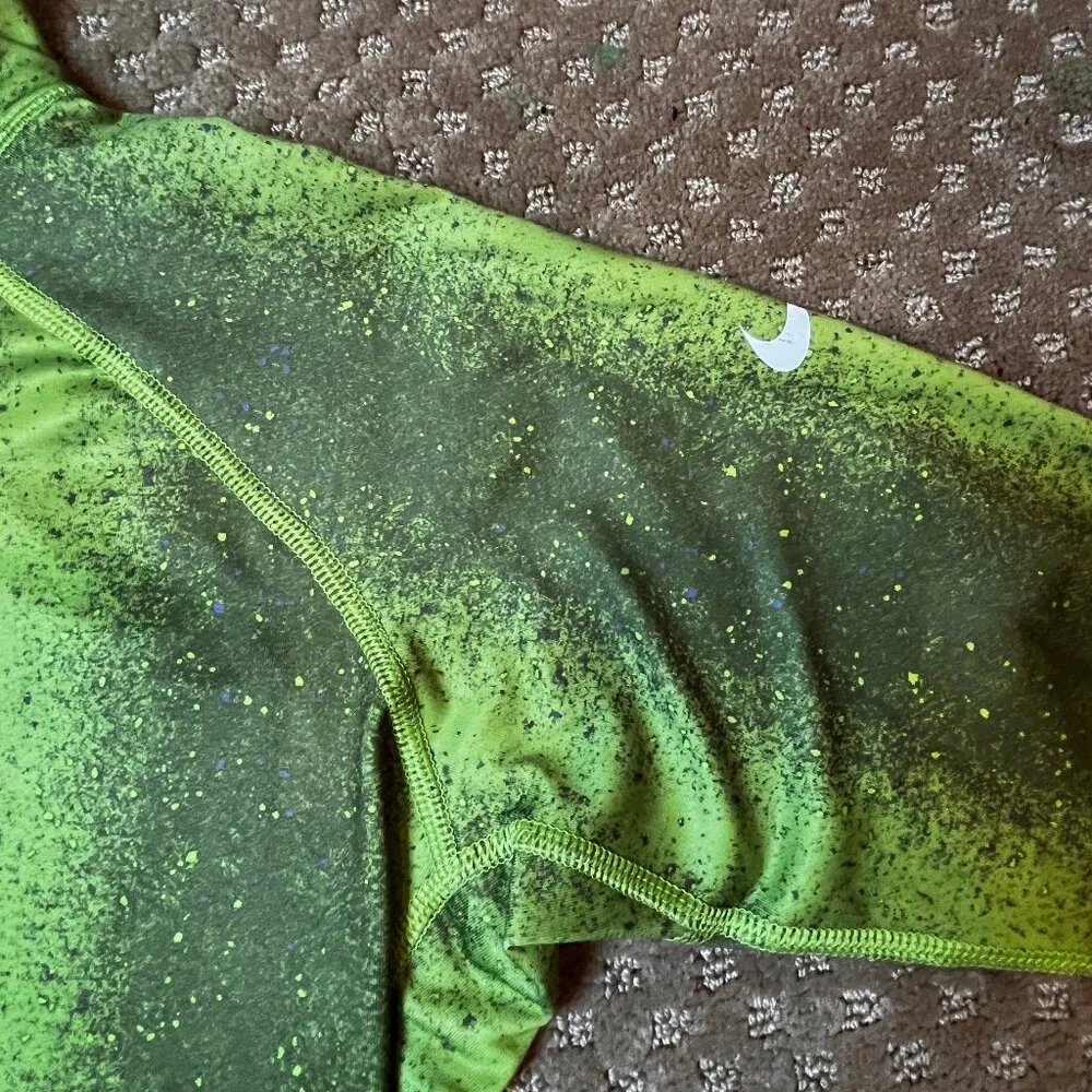 Nike Pro Womens Sweater SZ L Green Pull Over 1/4 Zip Base Layer Bright Colorful - Image 5