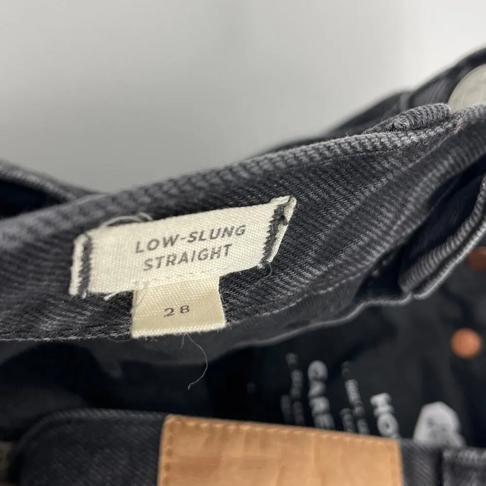 Madewell Low Slung Straight Jeans in Kent Wash Black Size 28 - Image 10