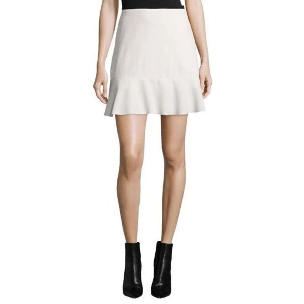 See by Chloe Crepe Ruffle-Hem Skirt, Off White women’s skirt twill coque… - Image 4