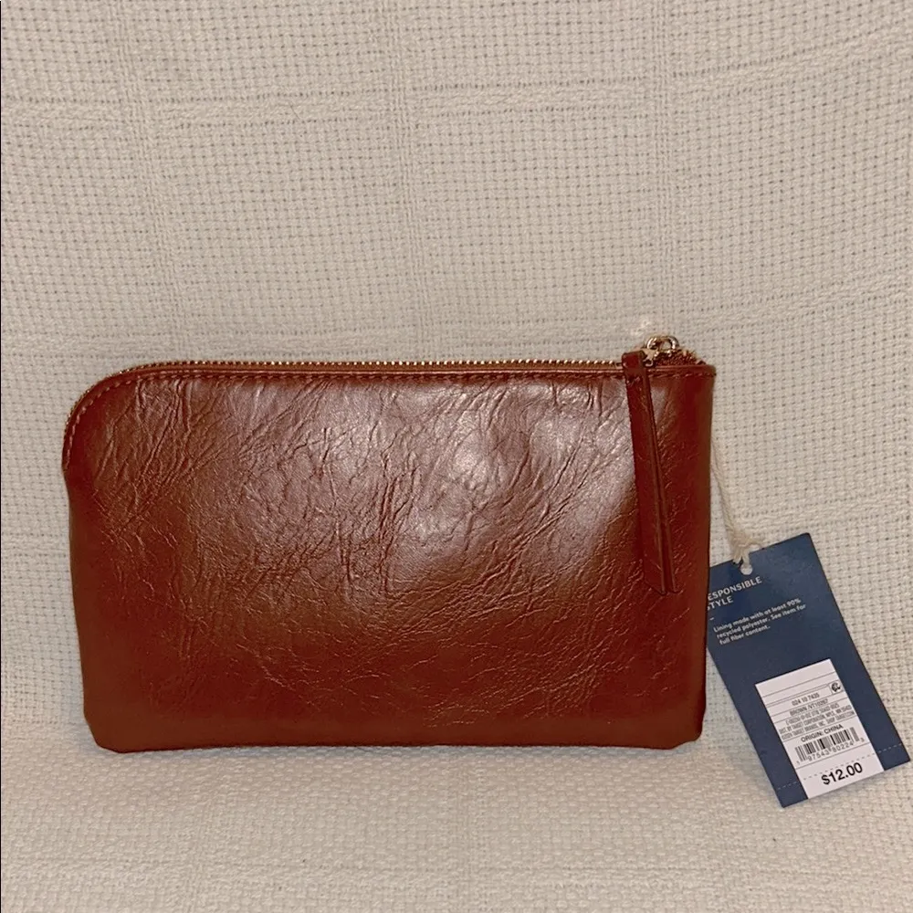 UNIVERSAL THREAD Brown Leather Pouch - Image 2