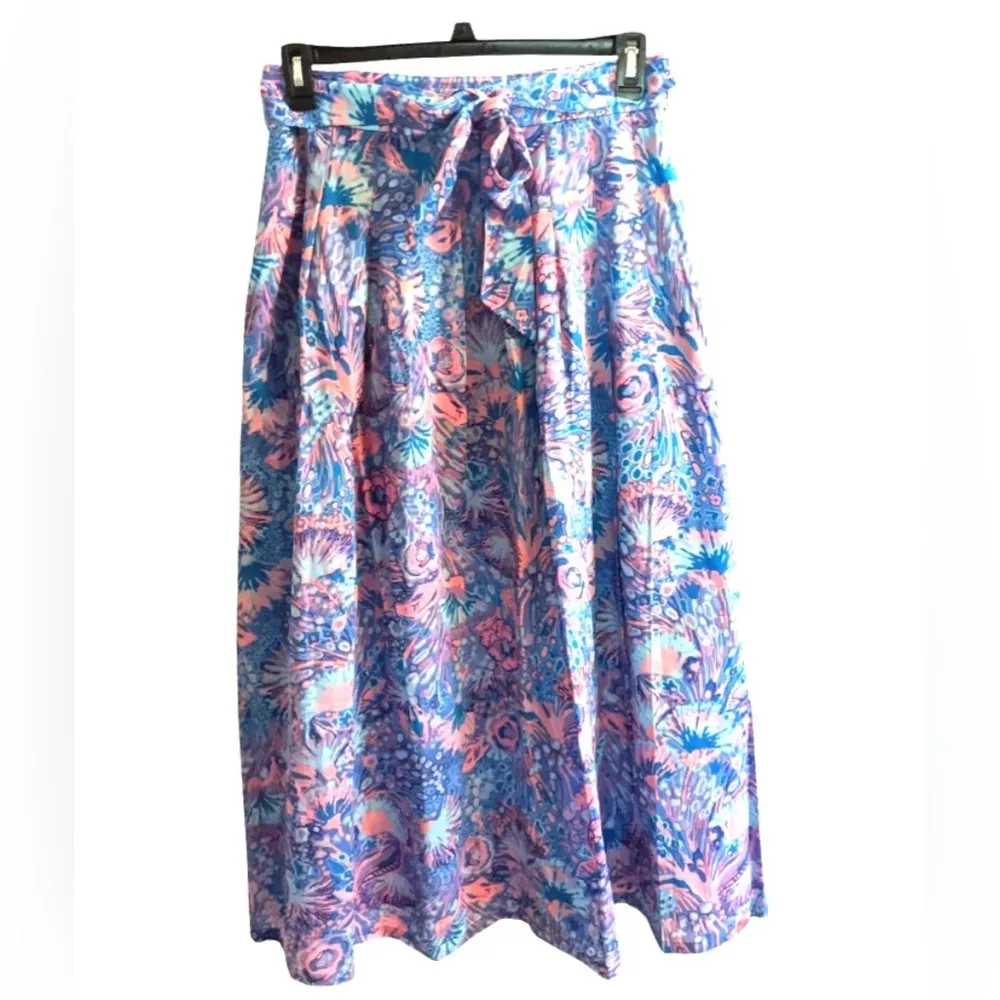 NEW Talbot's Voile Maxi Skirt Beautiful Blue Pink Floral 22 WP MSRP $159 - Image 2