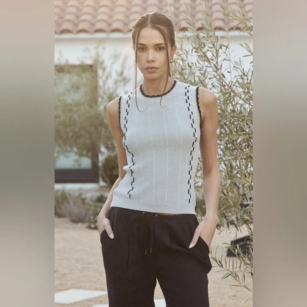 Alp N Rock Lillian Tank Lightweight Knit Sleeveless Soft Cotton Silver Size L Gray Size L - Image 9