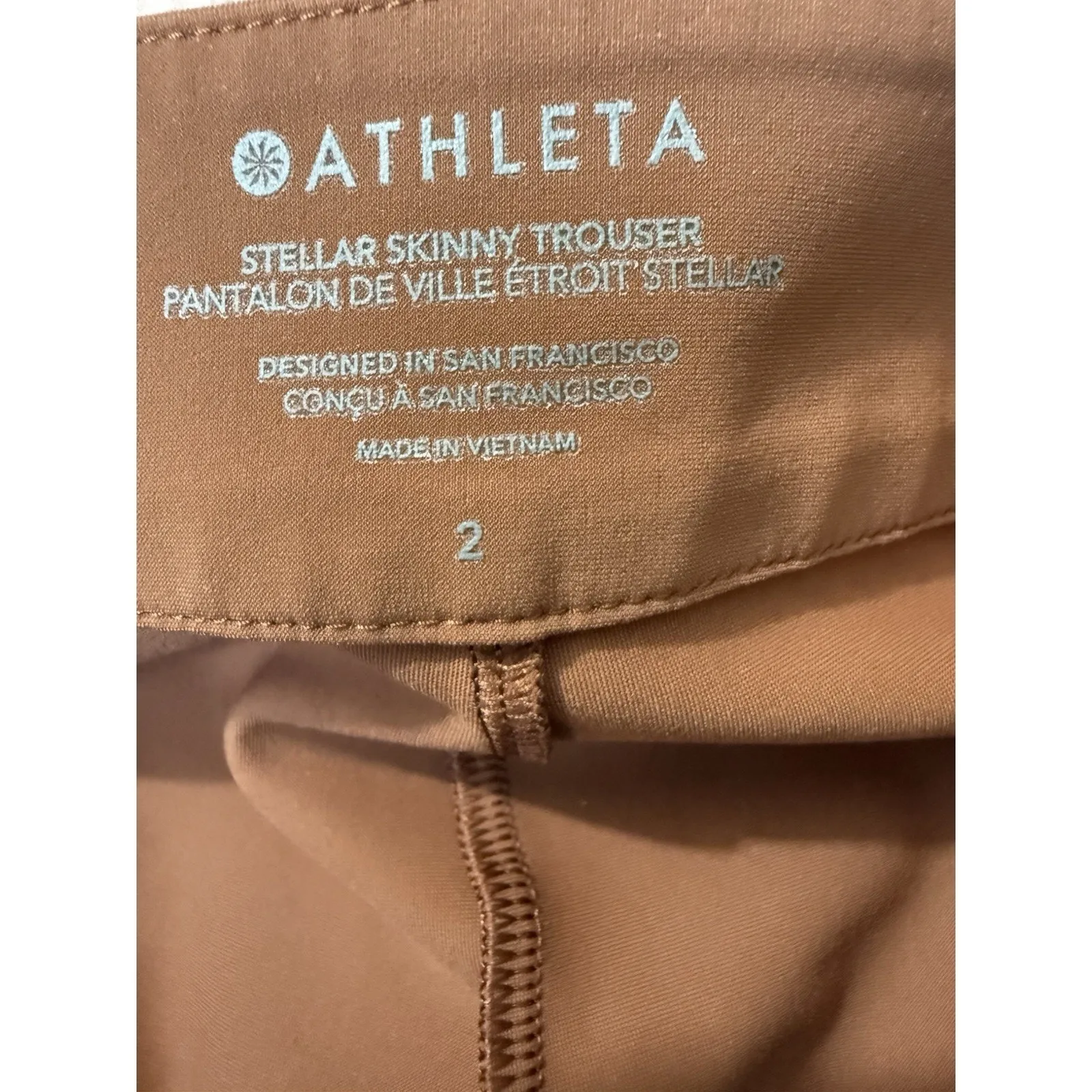 Athleta Stellar Skinny Trouser Pants Women’s Size 2 Brown Travel Casual Pockets - Image 9