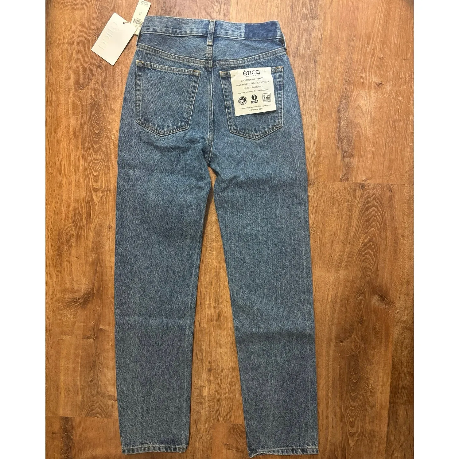 NWT Etica Leia Ultra High Rise Straight Leg Jean In Bluestone Size 24 Blue - Image 9