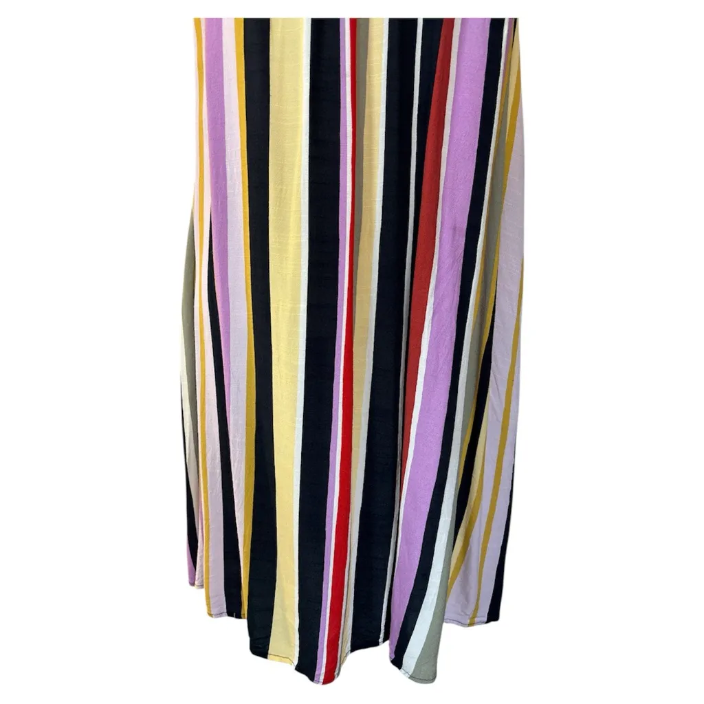 LOFT multicolored vertical striped halter neck swing dress size Medium - Image 5