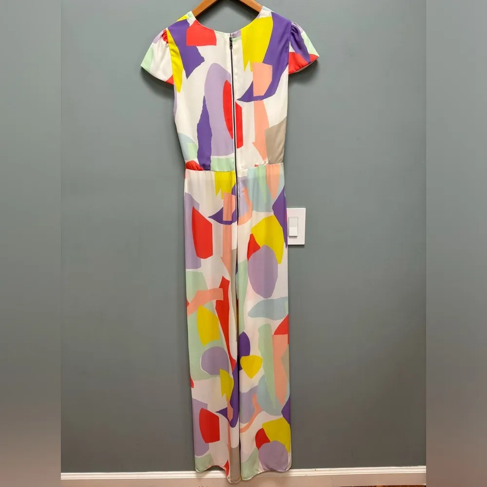 Alice + Olivia Sierra Abstract Pattern Tie Front Jumpsuit 4 - Image 10