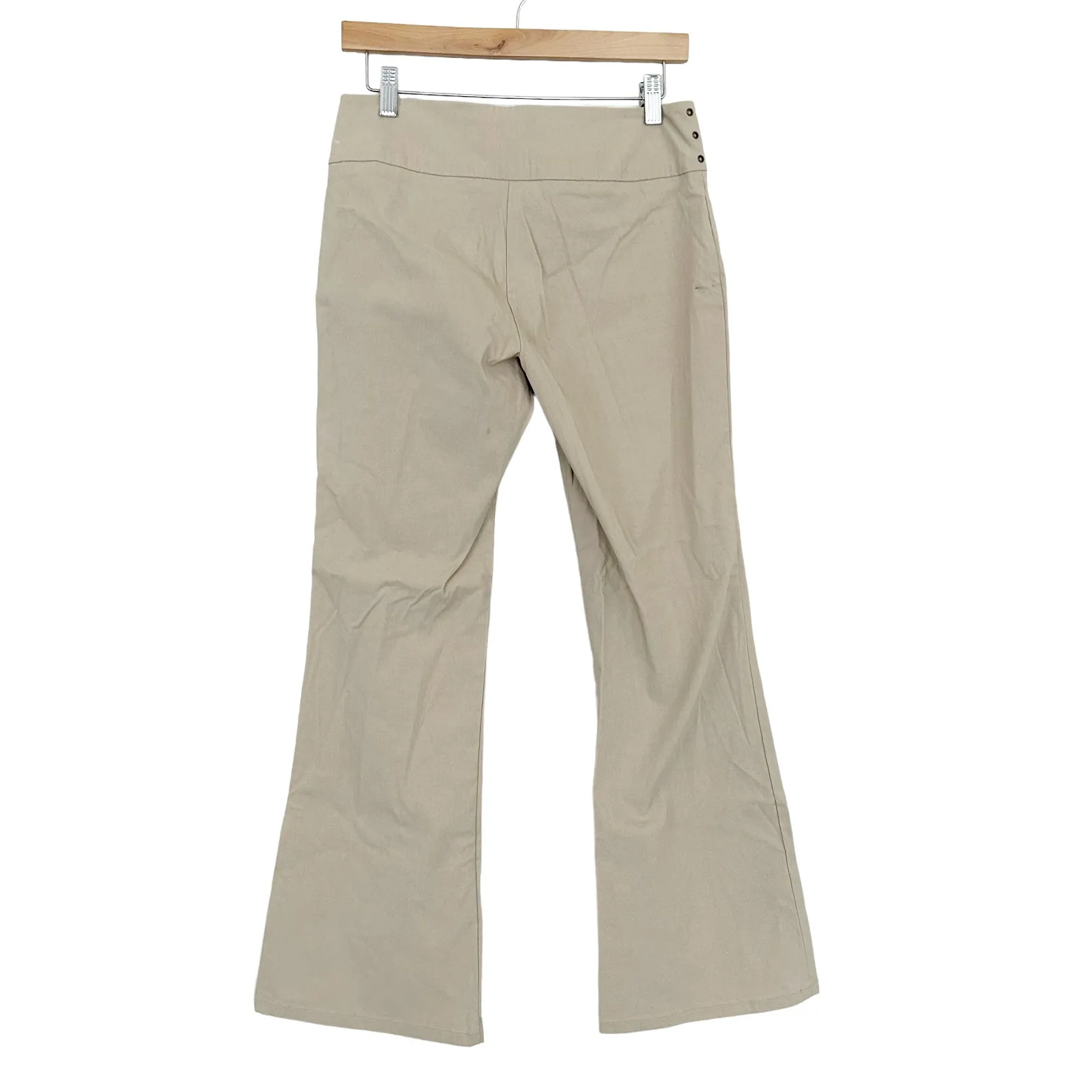 Limited Too Y2K Bratz Tan Low Rise Grommet Belted Flare Pants Sz 7 - Image 5