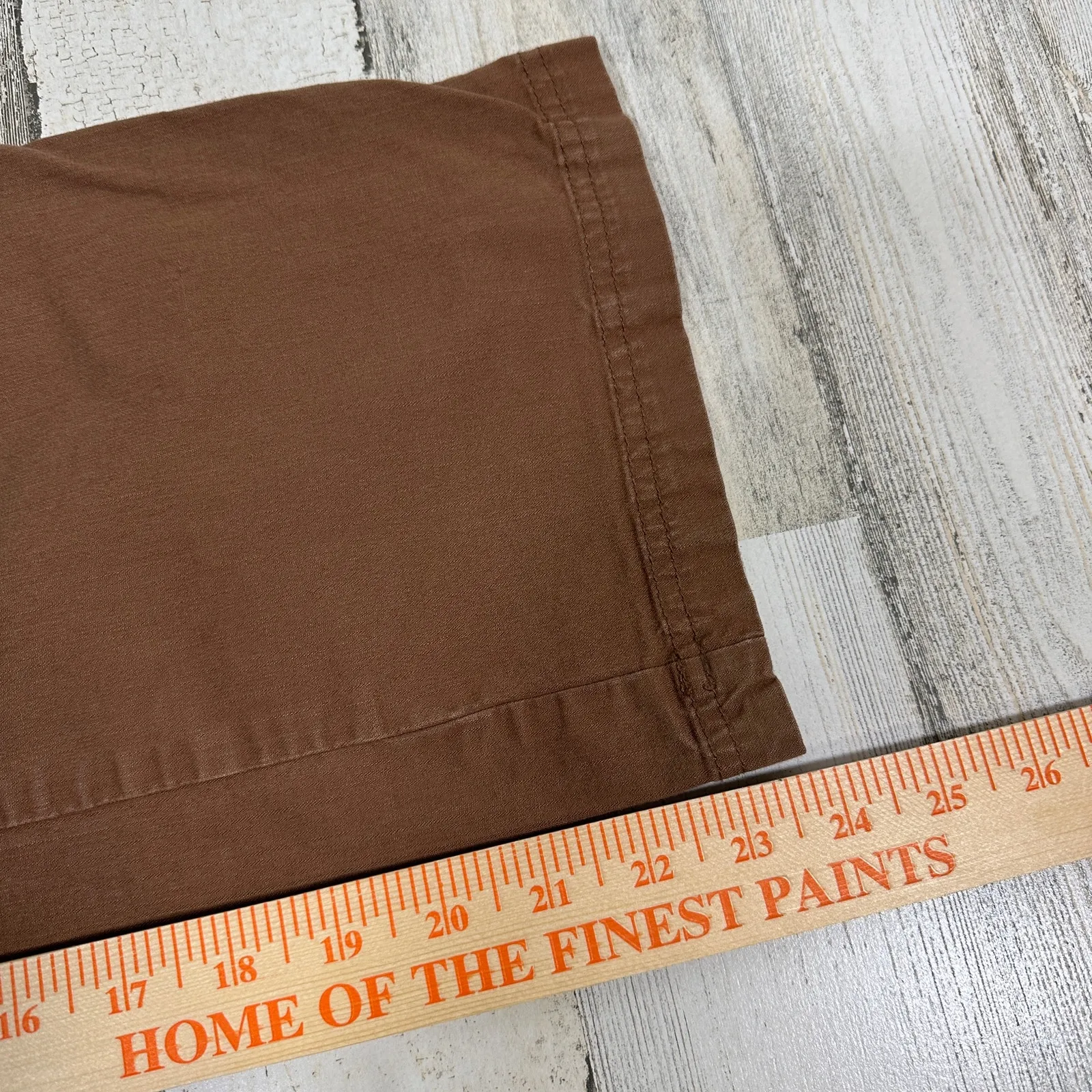 Pact Cropped Chino Pants XS | Light Brown | Organic Cotton | Elastic | MSRP $68 - Image 10