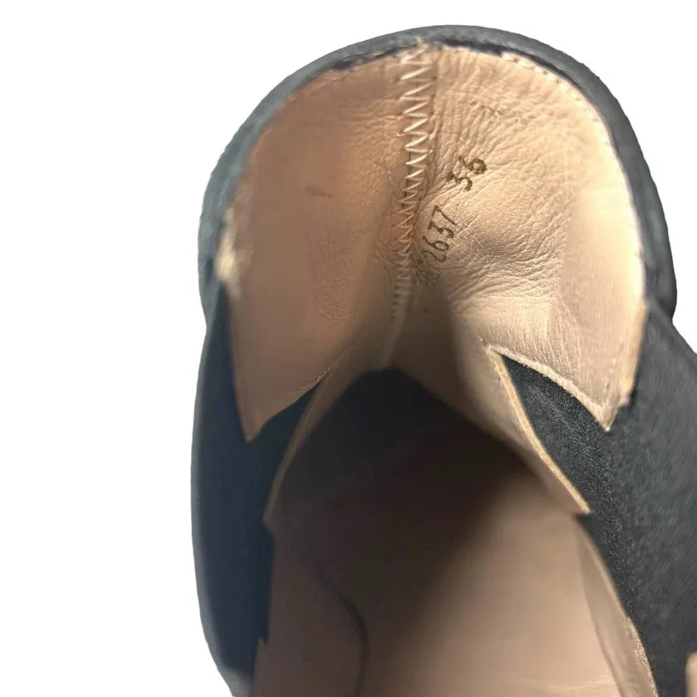 LODI Black Suede Star Heeled Chelsea‎ Boots Size 36 US 6 - Image 8