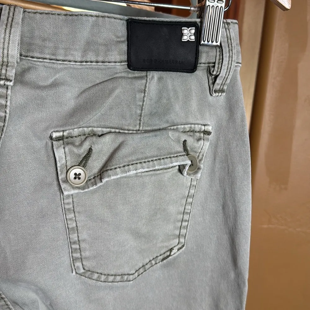 BCBGMaxAzria Moto Light Olive Green Jeans Size 28 - Image 10