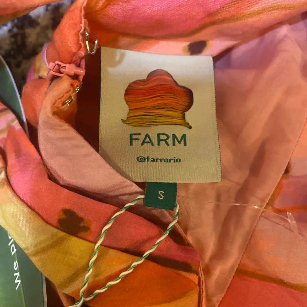 Farm Rio Ombra Banana Tie Back Maxi Dress size S - Image 6