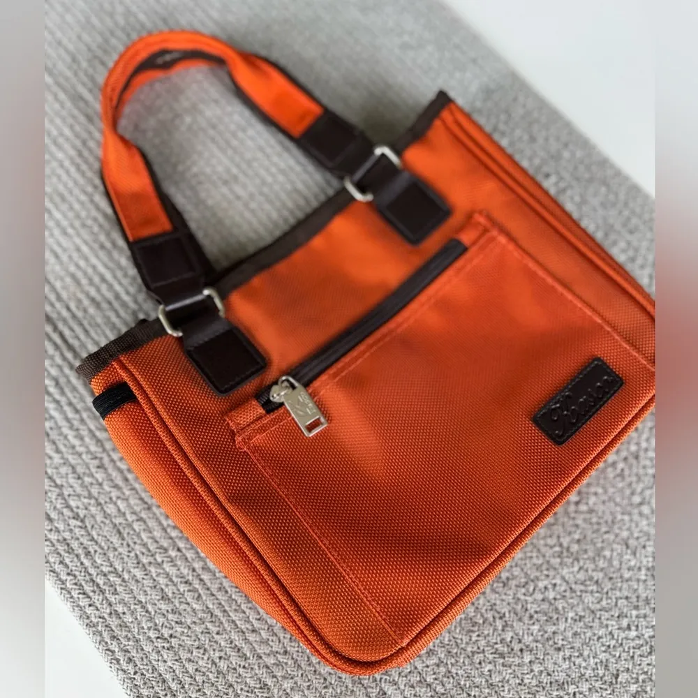Vintage Kasco Brown Orange Nylon Mini Tote Bag - Image 13