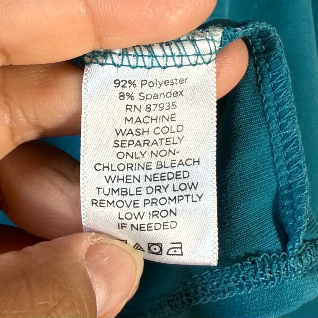 Susan Graver Turquoise Ruffle cardigan SZ:L - Image 4