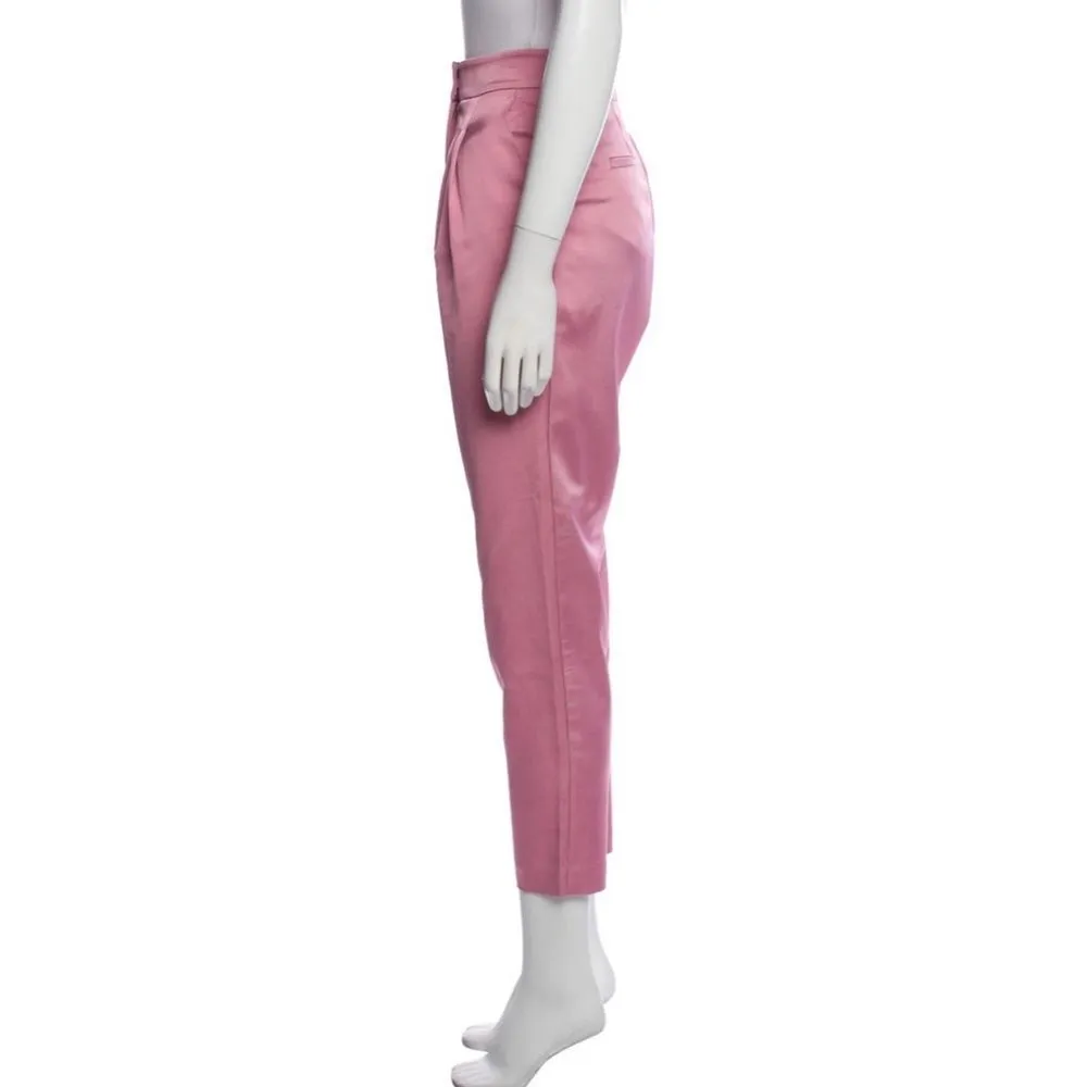 A.L.C.  Pink Skinny Leg Pants High Rise Cropped Size 2 Clean Girl Retro 70's - Image 6