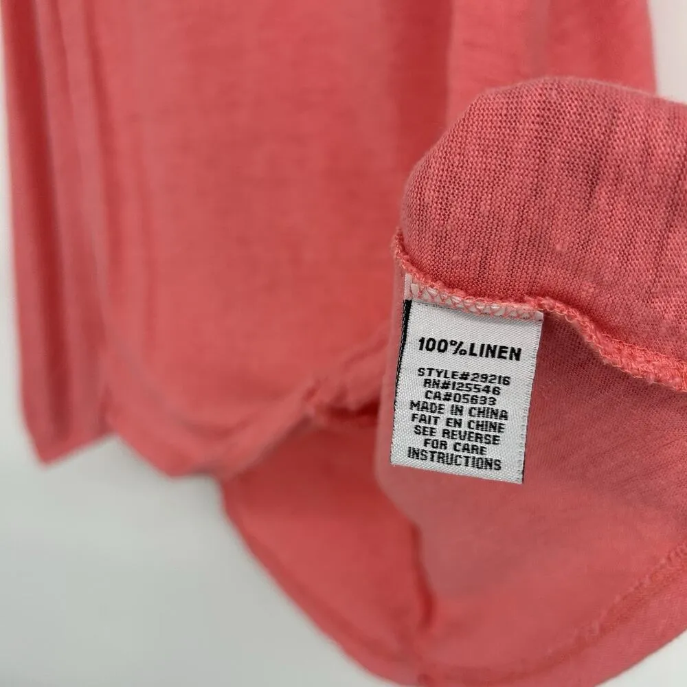 Habitat Linen Tank Top Pink Lagenlook Minimalist Sleeveless Casual Size S - Image 8